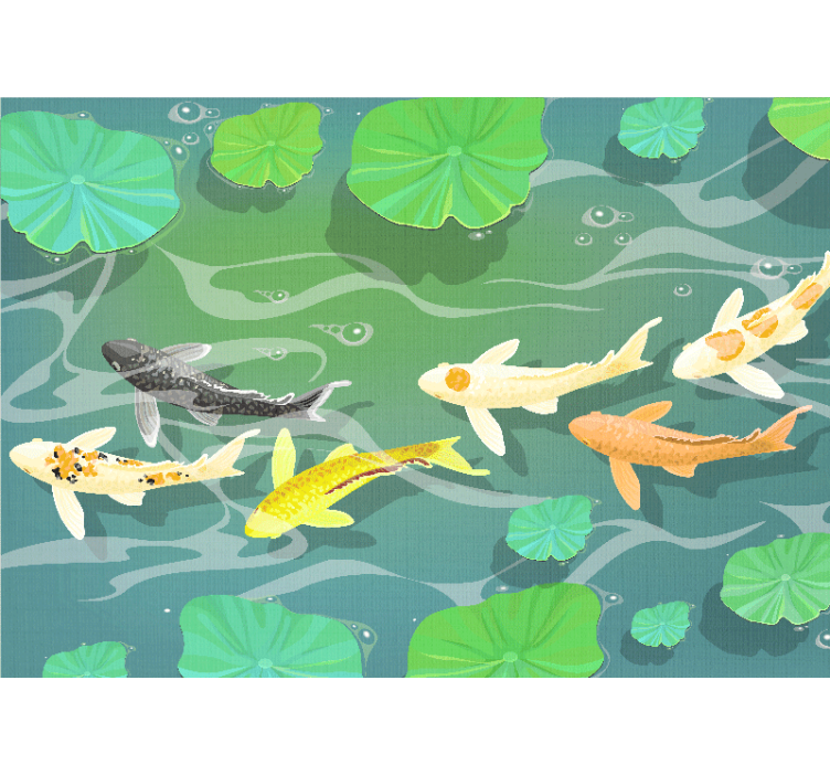 Fotomurale animali stagno con pesci koi - TenStickers