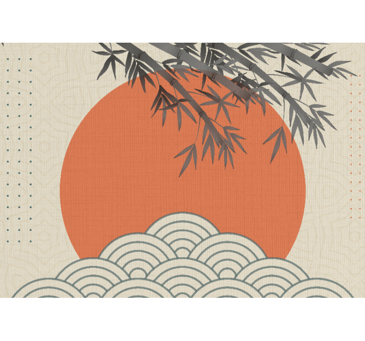 Fotomurale zen bamboo e sole arancione - TenStickers