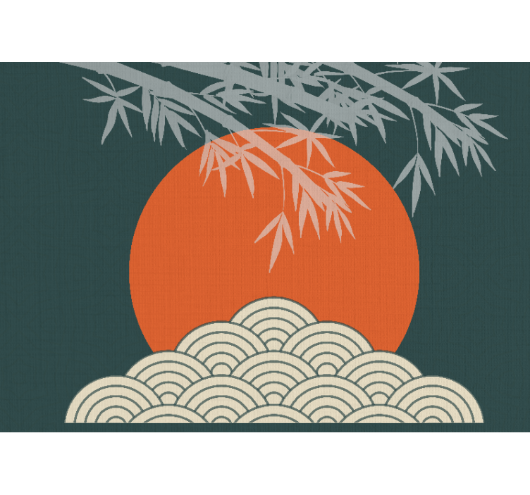 Fotomurali natura bamboo e tramonto - TenStickers