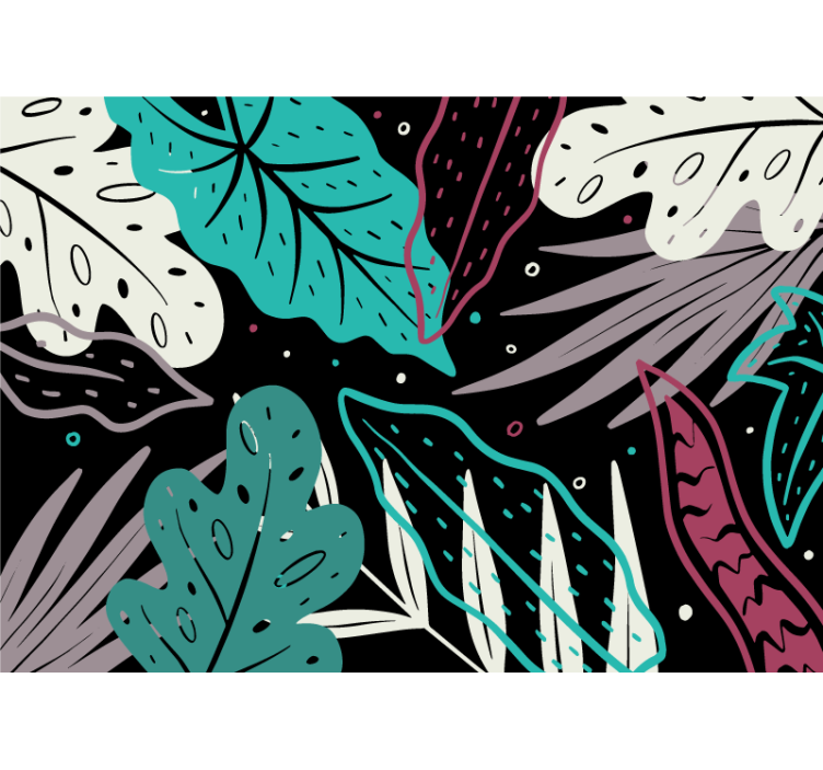 Carta da parati natura motivi foglia decorativi - TenStickers