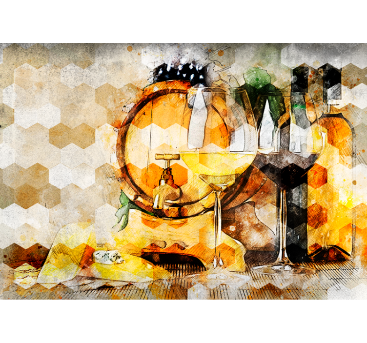 Fotomurale musicale arte della botte di vino - TenStickers