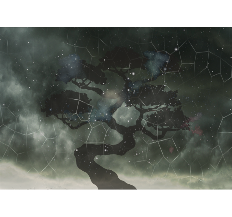 Fotomurale spaziale silhouette di albero celeste - TenStickers