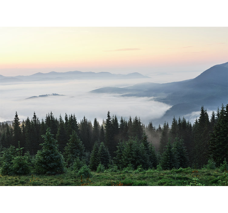 Fotomurale paesaggi vista montagna tranquilla - TenStickers