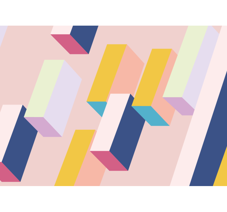 Fotomurale astratto composizione di blocchi geometrici - TenStickers