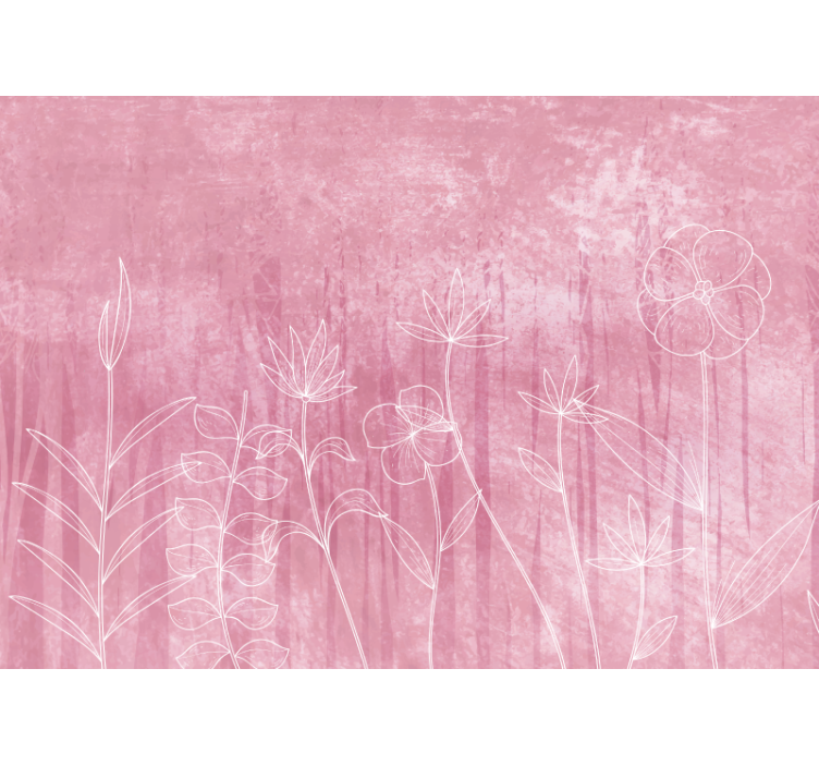 Fotomurale fiori contorno floreale delicato - TenStickers