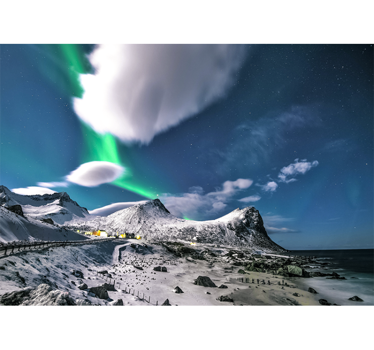 Fotomurale paesaggi prospettiva aurora boreale - TenStickers