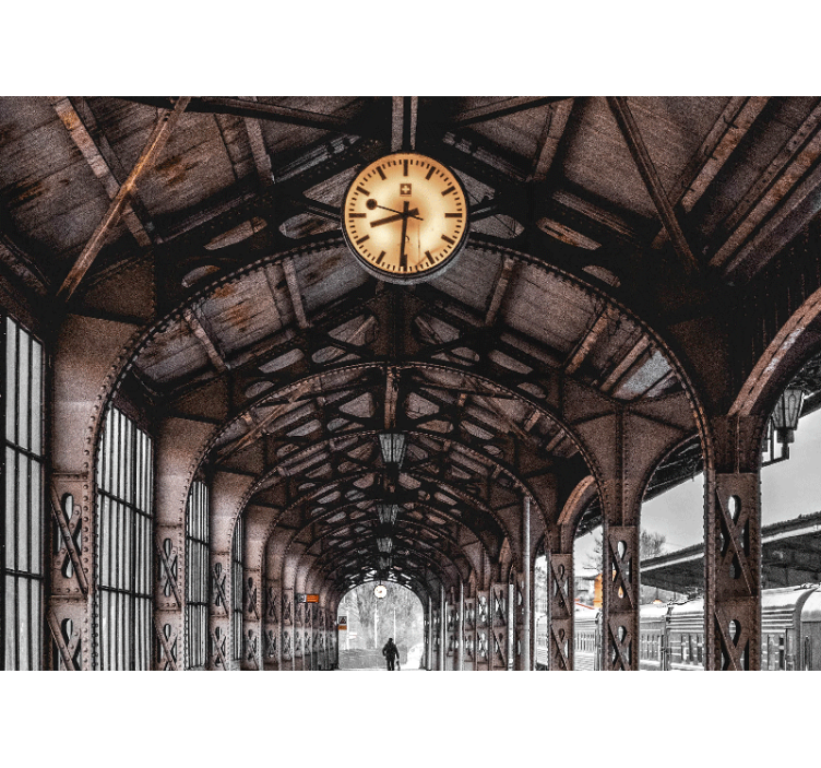 Fotomurale città arco della stazione orologio - TenStickers