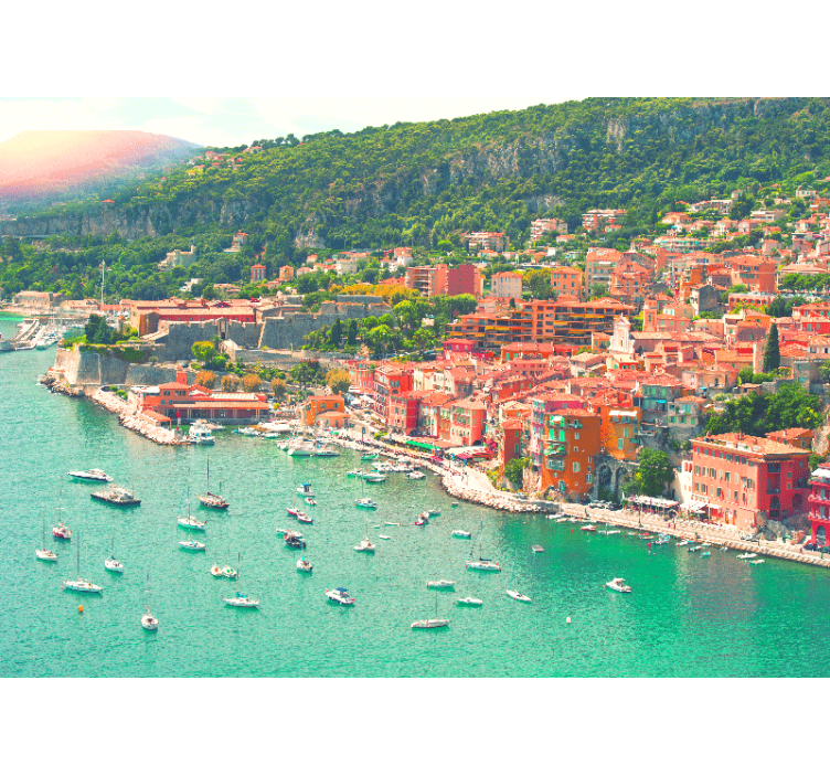 Fotomurale città prospettiva villaggio marittimo - TenStickers