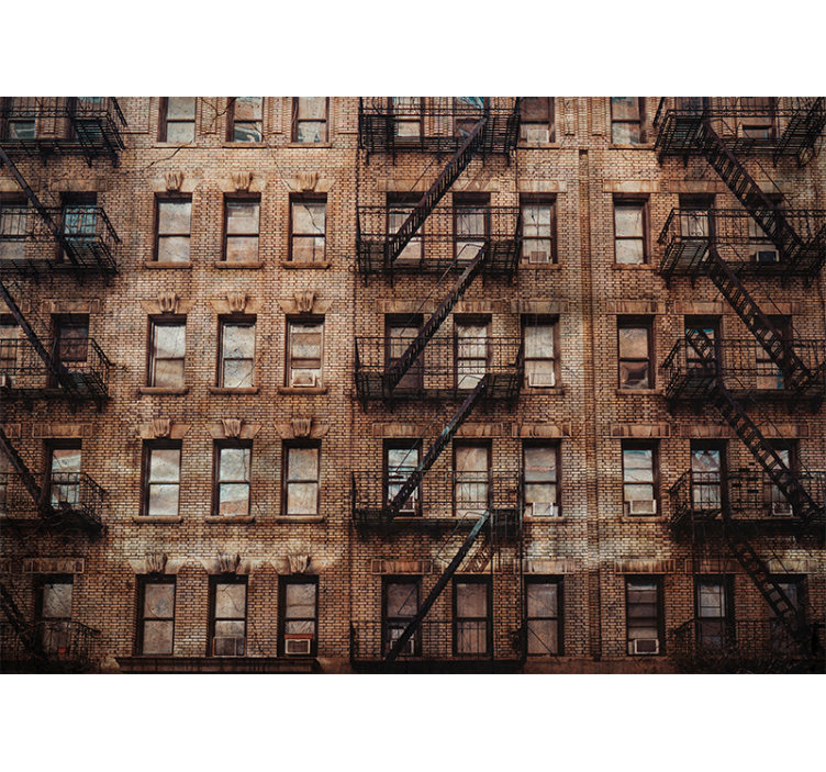 Fotomurale città facciata in mattoni urbani - TenStickers