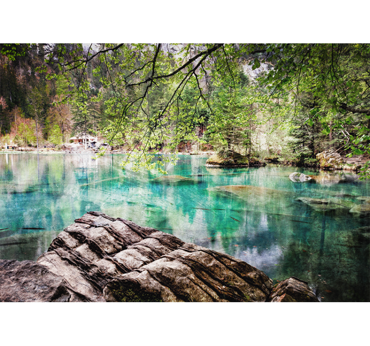 Fotomurale paesaggi scena di lago tranquillo - TenStickers