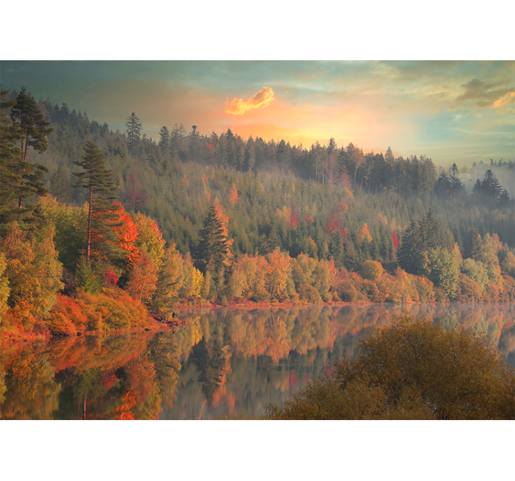 Fotomurale paesaggi riflesso d'autunno serene - TenStickers