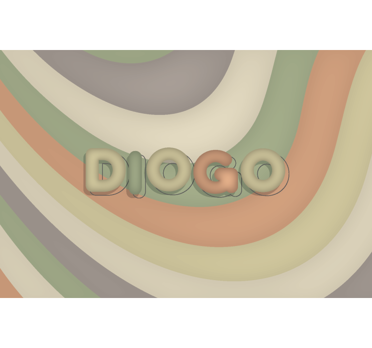 Fotomurale cameretta strisce curve con nome - TenStickers