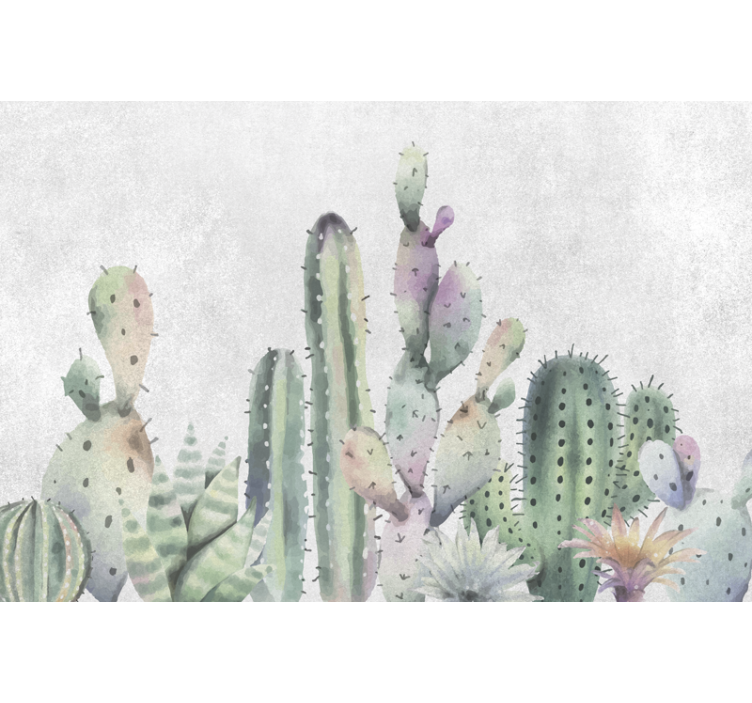 Fotomurale deserto muro di cactus - TenStickers
