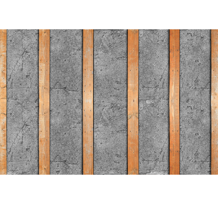 Fotomurale assi di legno su calcestruzzo - TenStickers