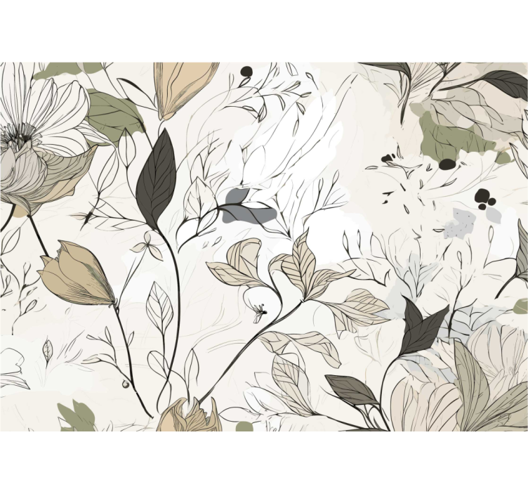 Fotomurale per bagno disegnare fiori - TenStickers