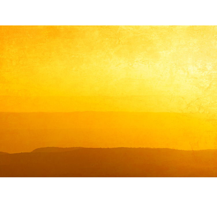 Fotomurale giallo colline al tramonto - TenStickers