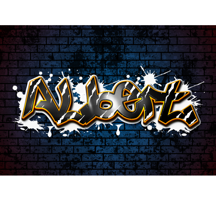 Murale per cameretta ragazzi muro di mattoni con nome - TenStickers