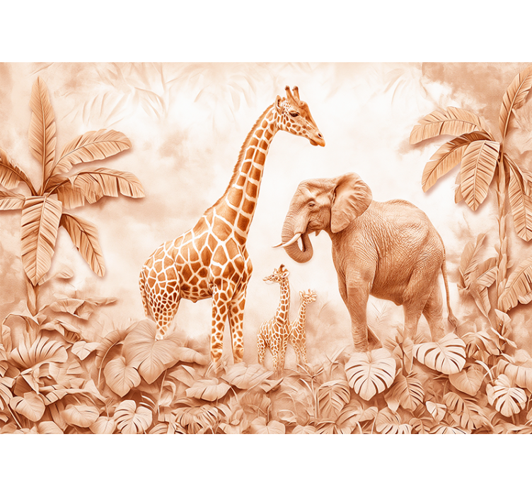 Fotomurale terracotta savana astratta - TenStickers