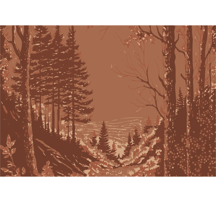 Fotomurale terracotta disegno astratto della natura - TenStickers