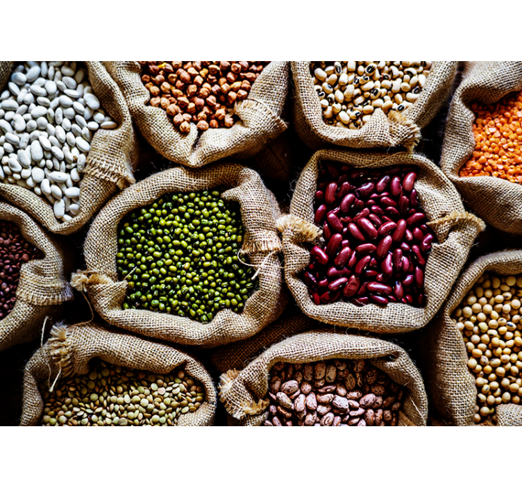 Fotomurale per cucina espositore dispensa di legumi - TenStickers