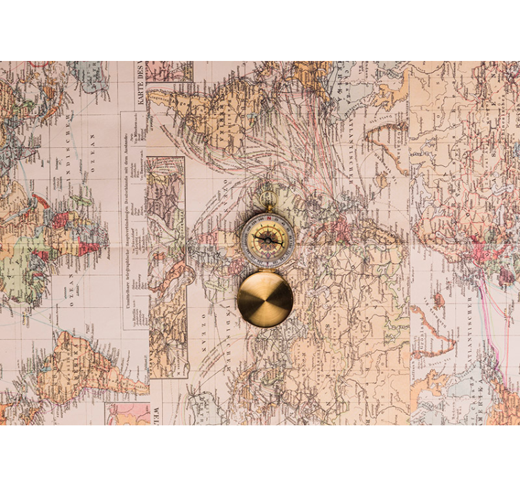 Fotomurale mappamondo arredamento cartografia vintage - TenStickers