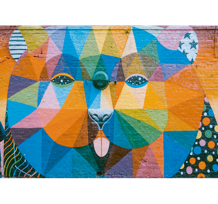 Fotomurale arte urbana felino geometrico - TenStickers