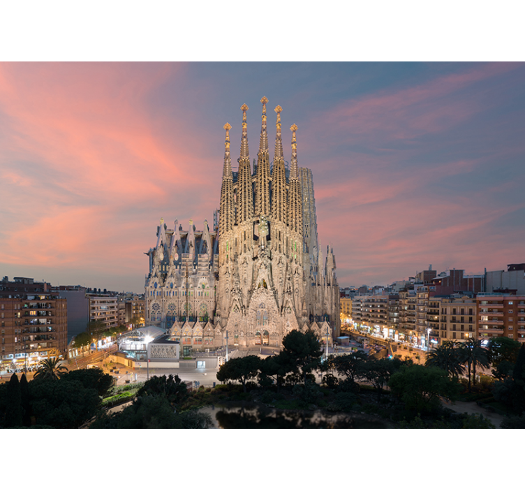 Fotomurale di Barcellona vista Sagrada Familia - TenStickers