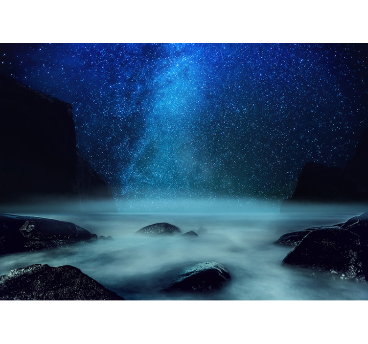 Fotomurale paesaggi paesaggio marino notturno stellato - TenStickers