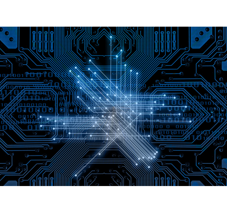 Fotomurale astratto flussi luminosi dei circuiti - TenStickers