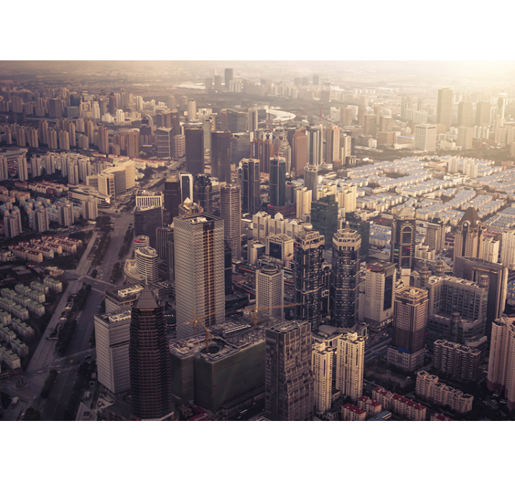 Fotomurale città prospettiva urbana skyline - TenStickers