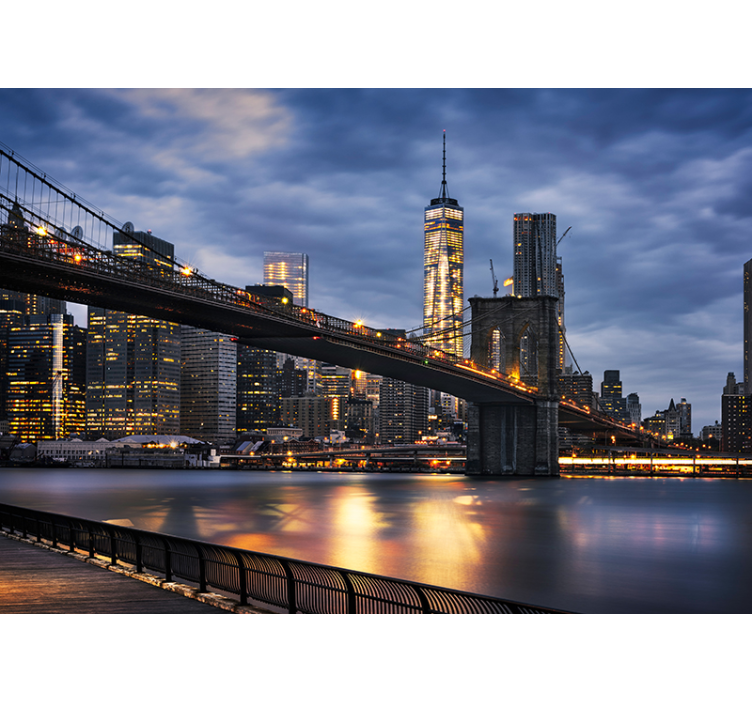 Fotomurale New York orizzonte del ponte di brooklyn - TenStickers