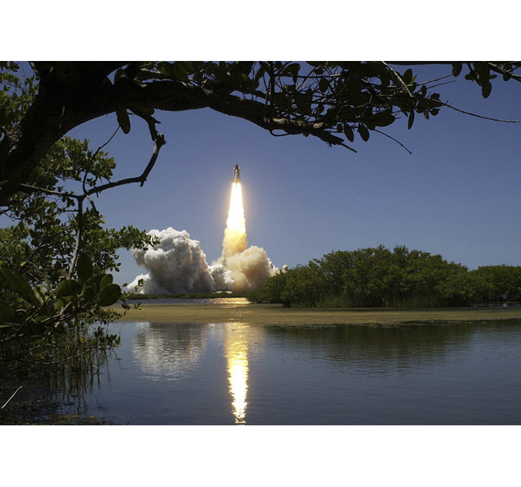 Fotomurale spaziale vista del lancio del razzo - TenStickers