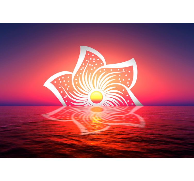 Fotomurale per sala del pranzo design alba di ibisco - TenStickers