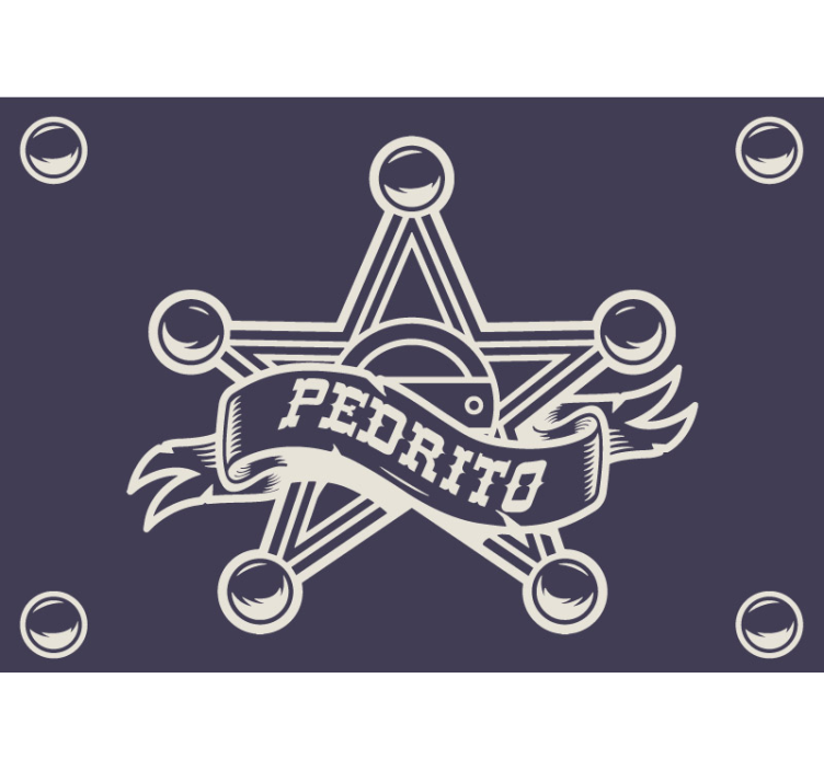 Fotomurale cameretta distintivo sceriffo personalizzato - TenStickers