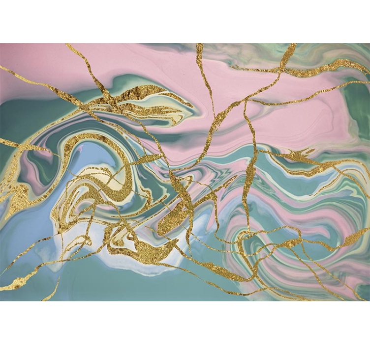 Fotomurale astratto motivo vorticoso dorato - TenStickers