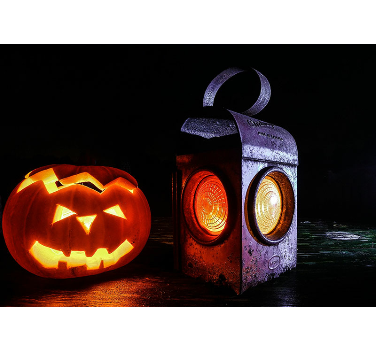 Fotomurale di halloween lanterna di jack-o'-lantern - TenStickers