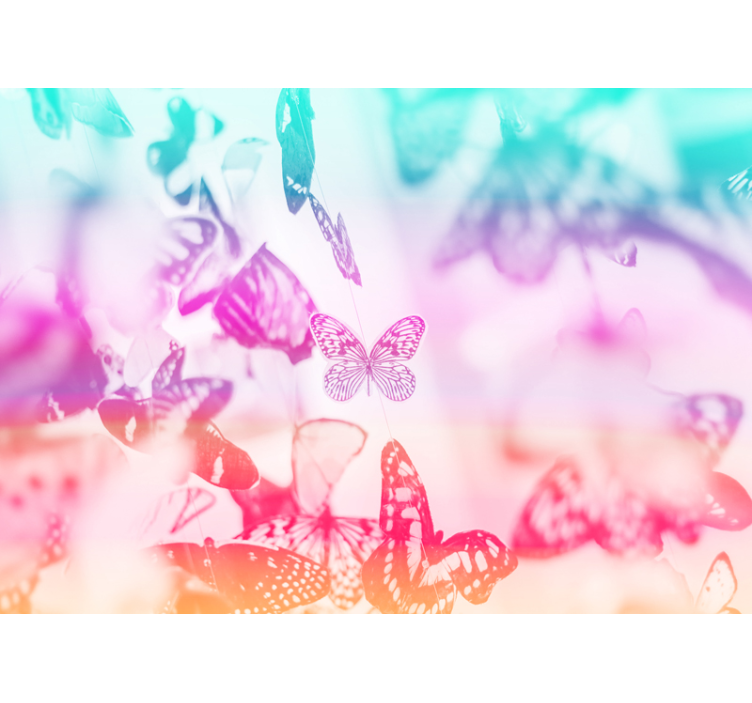 Fotomurale fiori scena giardino farfalle - TenStickers