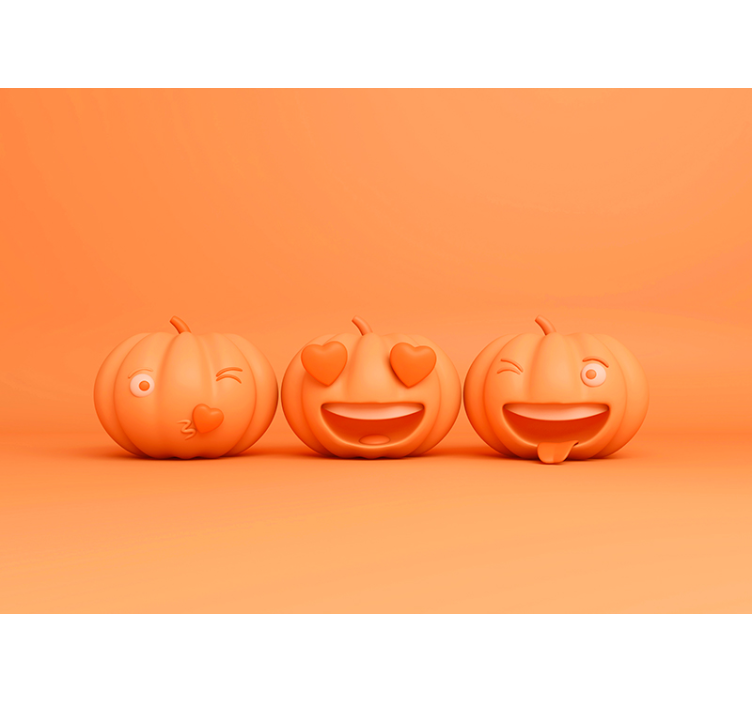 Fotomurale di Halloween facce di zucca divertenti - TenStickers