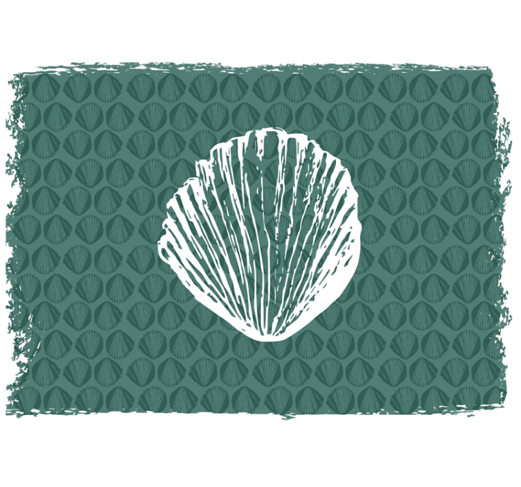 Fotomurale fiori disegno del modello della conchiglia - TenStickers