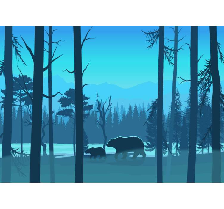 Fotomurale con foresta ed animali - TenStickers