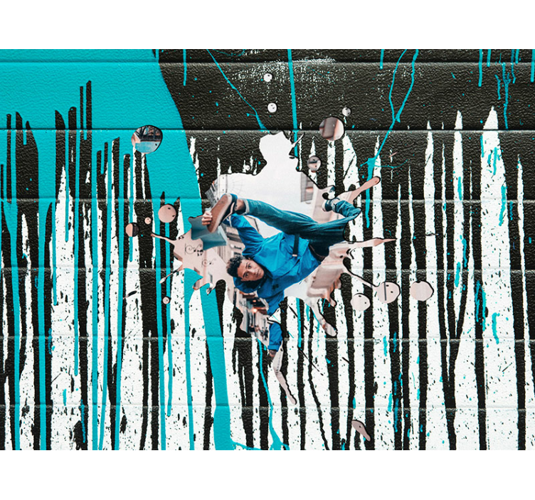 Fotomurale arte urbana azione skateboard dinamica - TenStickers