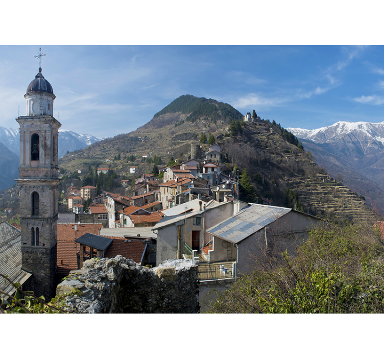 Fotomurale musicale paesaggio con chitarra acustica - TenStickers