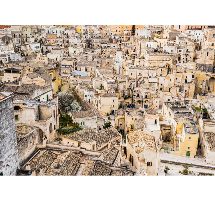 Fotomurale città tetti in pietra di matera - TenStickers