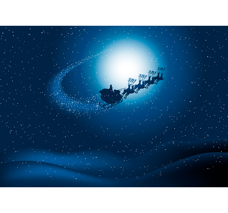 Fotomurale di natale il viaggio della slitta di babbo natale - TenStickers