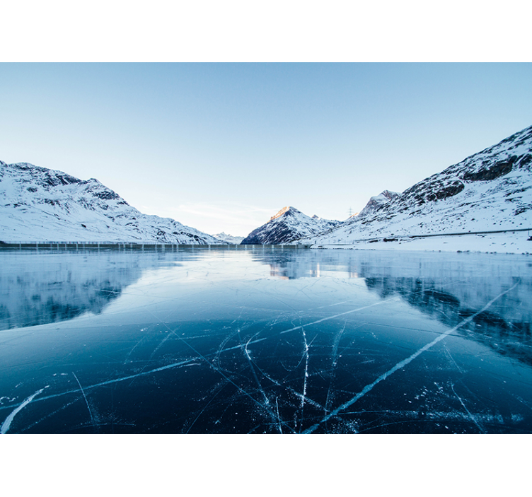 Fotomurale paesaggi lago di montagna innevato - TenStickers