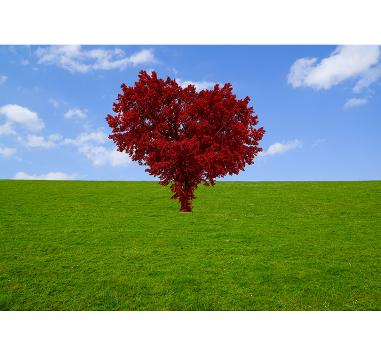 Fotomurale fiori albero a forma di cuore - TenStickers