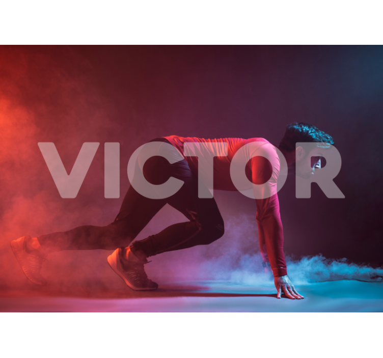 Fotomurali persone silhouette dinamica del corridore - TenStickers