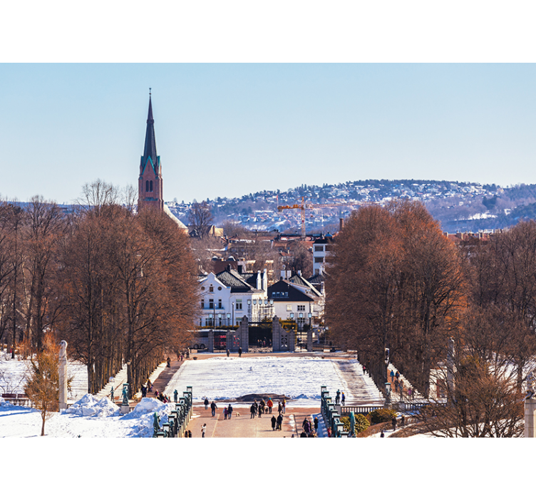 Fotomurale città viale panoramico della città - TenStickers