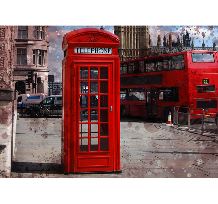 Fotomurale londra telefono rosso iconico - TenStickers
