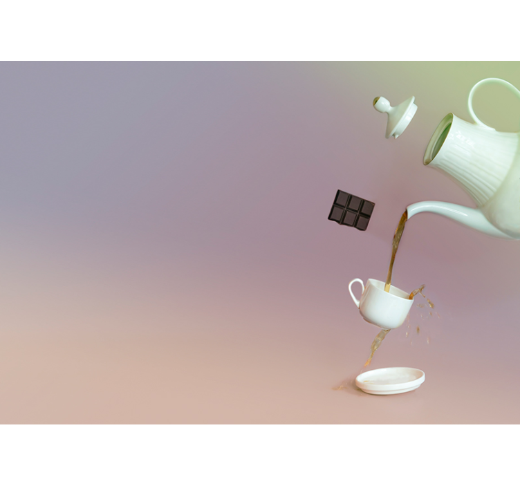 Fotomurale per sala del pranzo momenti di tè fluttuanti - TenStickers